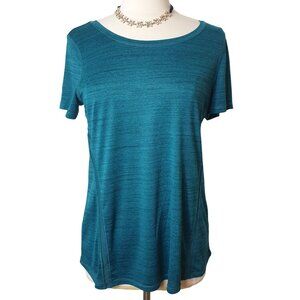 Danskin Now Womens Athletic Top Lg Sea Green Drimore Sporty Mesh Loose Tee